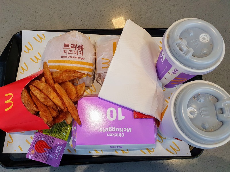 맥도날드 BTS세트, 트리플 치즈버거 후기