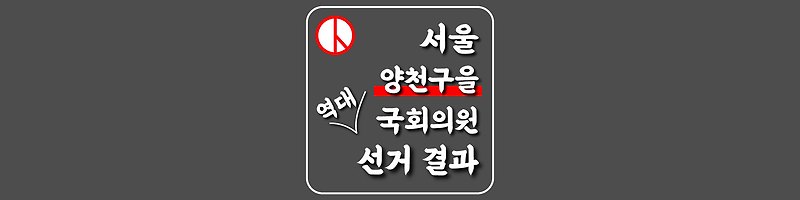 [서울특별시-양천구을-선거구] 역대 국회의원 선거 결과