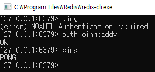 Windows 10 에서 Redis 암호 설정