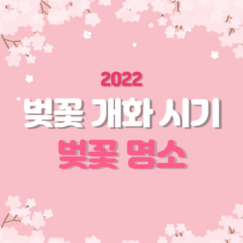 2022 벚꽃 개화시기 벚꽃 명소 추천