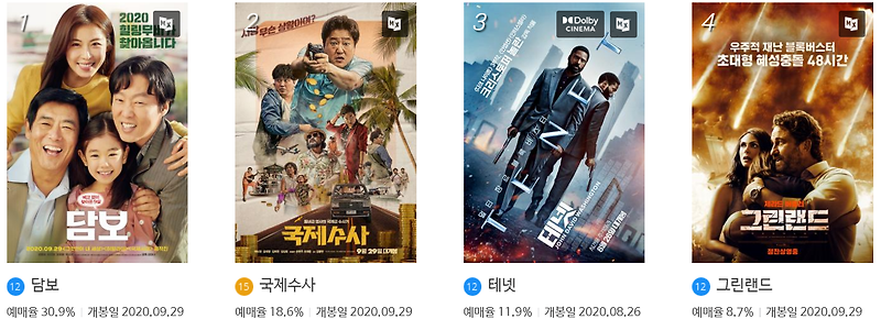 10월 메가박스 상영시간표와 영화관람권 가격