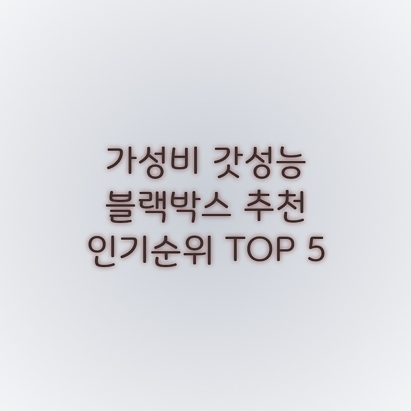 가성비 갓성능 블랙박스 추천 인기 순위 TOP 5.