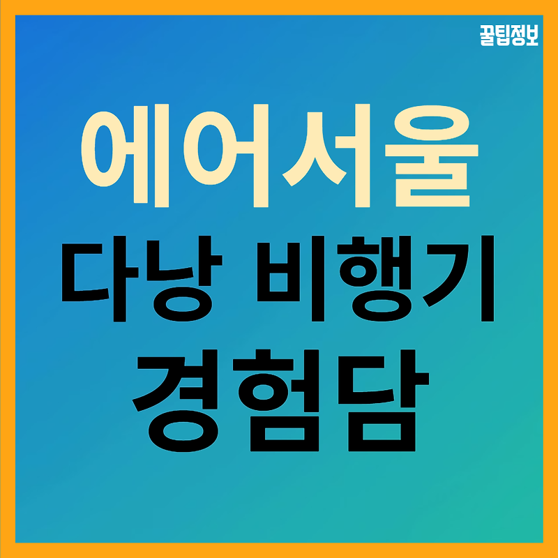 다낭 왕복 항공권 '에어 서울' 리뷰