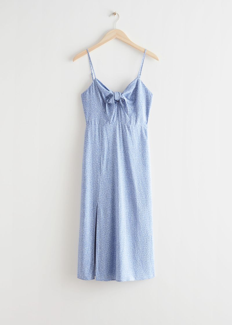 Printed Strappy Midi Dress