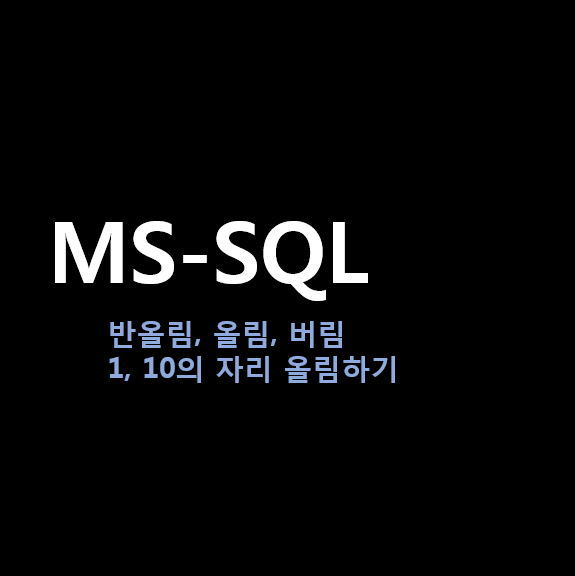 [MS-SQL]  ROUND, CEILING, FLOOR(반올림, 올림, 버림) 1, 10 의 자리 올림(버림)