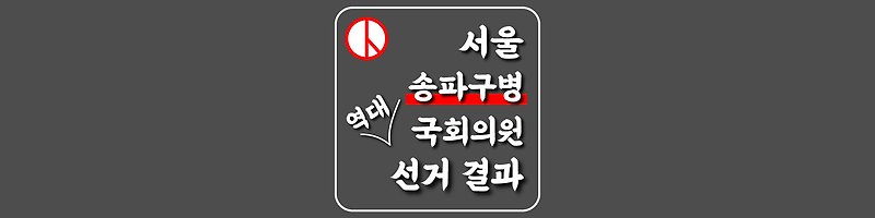 [서울특별시-송파구병-선거구] 역대 국회의원 선거 결과