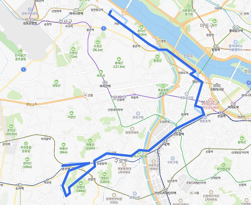 [서울] 660번버스 노선, 시간표 :  온수역, 구로역, 가양역, 개봉역