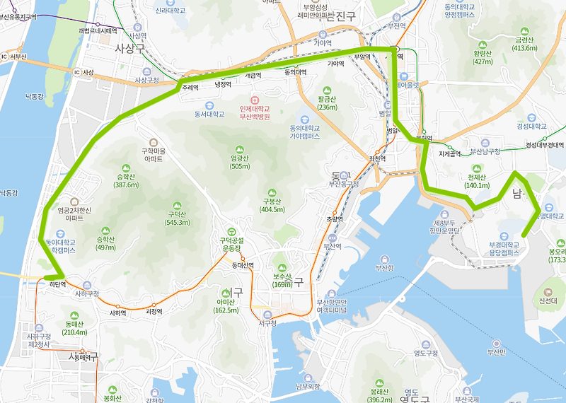 부산 68번버스 노선, 시간표 정보 ::  부경대, 중앙시장, 서면역, 주례역, 동아대