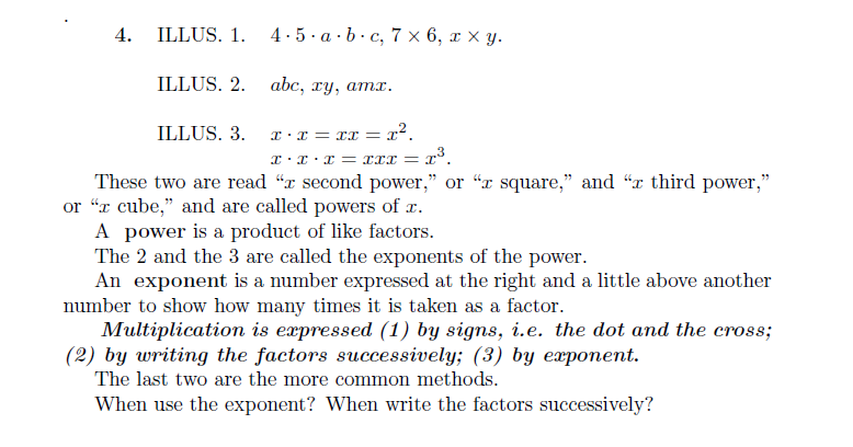 대수 기초 | 파이썬수학 | A FIRST BOOK IN ALGEBRA - 4 | 곱셈 연산의 표현