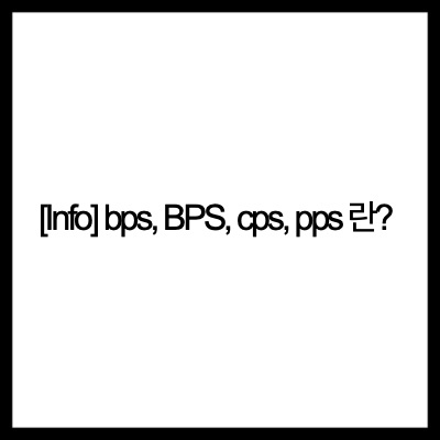[Info] bps, BPS, cps, pps 란?