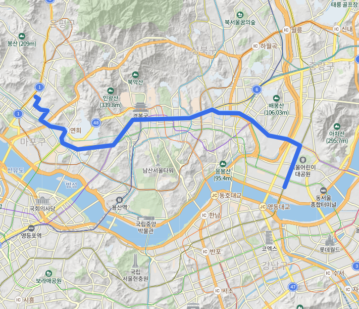 721번버스 노선, 시간표 :  북가좌동 ~ 신촌, 서울역 ~ 자양동