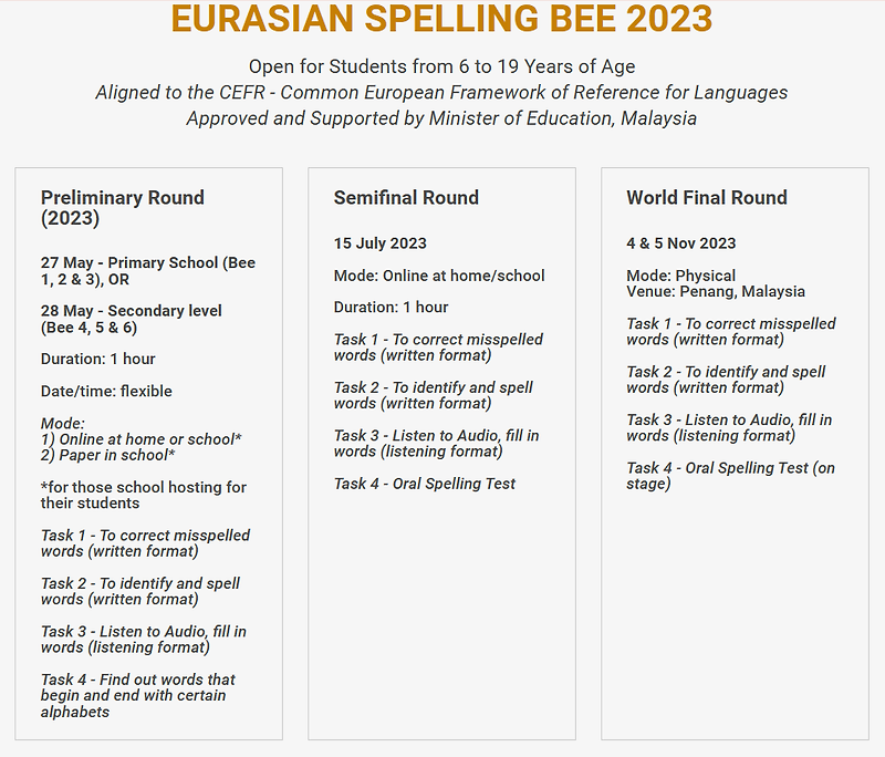 Eurasian Spelling Bee- 영어 스펠링 능력대회