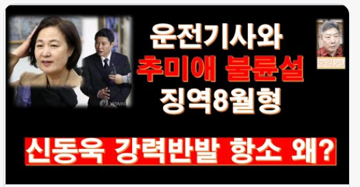 '추미애 운전기사와 불륜설' 퍼뜨린 박근혜 제부 신동욱 징역형