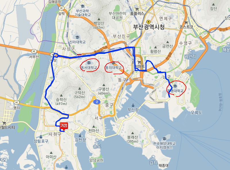 부산 138번버스 노선, 시간표 정보 :: 동매역, 서면역, 부경대