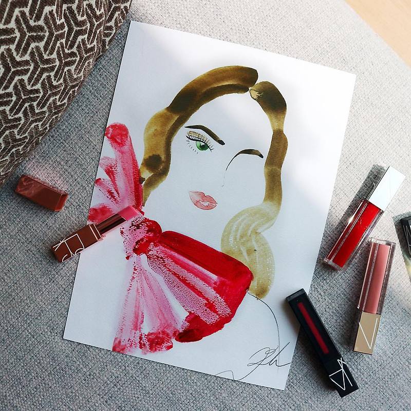 Drawing with NARS Lipstick