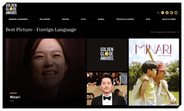영화 미나리, 미국 영화임에도 골든글로브 최우수 외국어영화상 수상