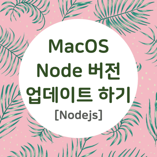 Nodejs - MacOS Node 버전 업데이트 하기