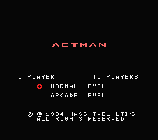 Actman - MSX (재믹스) 게임 롬파일 다운로드