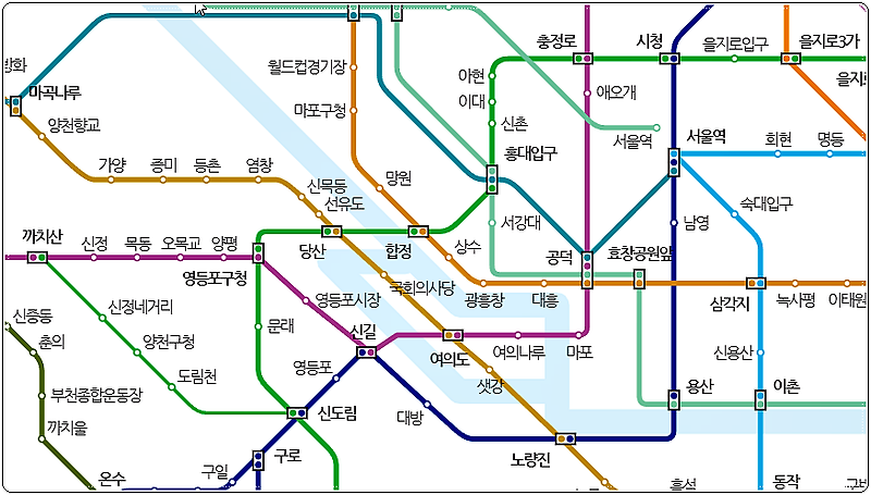 합정역 지하철 시간표 (2호선/6호선)
