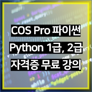 COS Pro 1급 2급 파이썬 Python 자격증, 이 강의 듣고 수강료 아끼자!