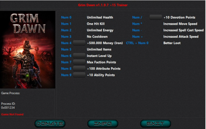 [트레이너] 한글판 그림 던 디피니티브 에디션 v1.1.9.7 Plus 15 최신 트레이너 Grim Dawn Definitive Edition v1.1.9.7 Trainer +15