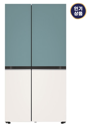 S834MTE10 LG전자 디오스 오브제컬렉션 양문형 냉장고 추천 메탈 832L 방문설치