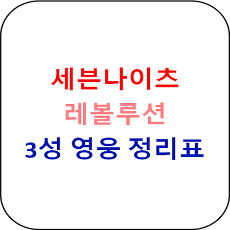 세븐나이츠 레볼루션 3성 속성별 영웅 정리표