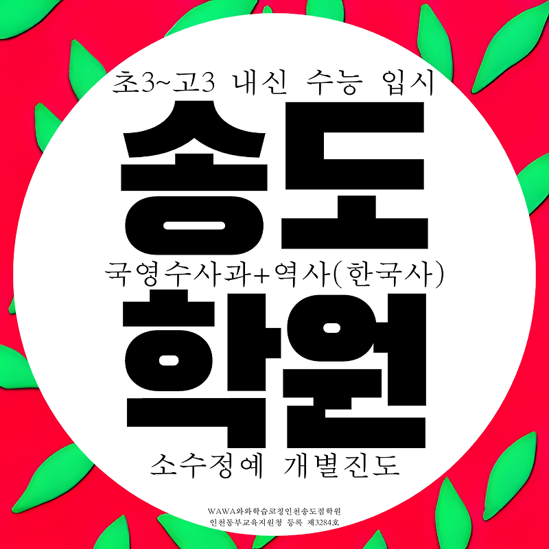 인천 송도 와와학습코칭센터 송도점 전과목 국영수 종합학원 사회 과학
