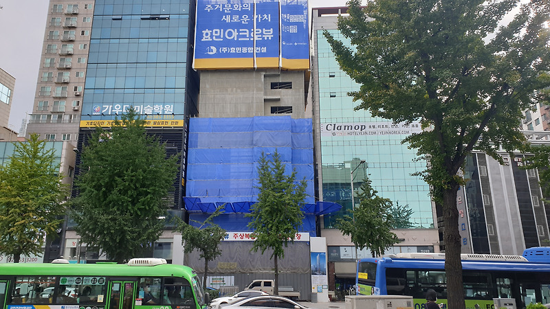 은평구 연신내역 건물 공사 현장 사진 114 효민아크로뷰 주상복합 아파트 신축현장 (korean construction)