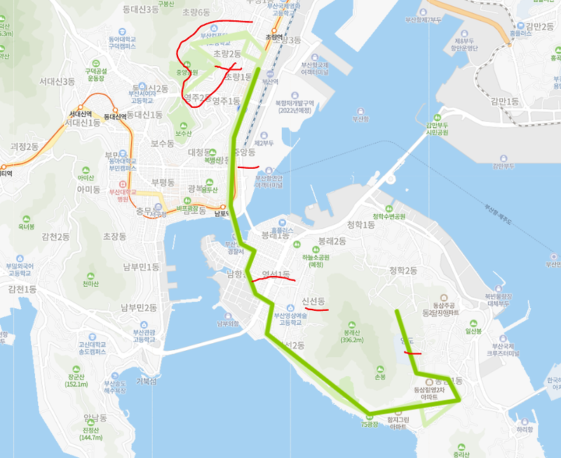 [부산] 508번버스 시간표,  노선 정보 : 고신대, 중앙역, 부산역, 중앙공원