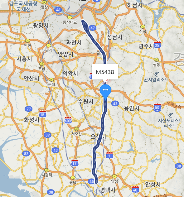 [광역] M5438 버스 노선, 시간표 : 평택, 지제역, 강남역, 양재역, 신논현역