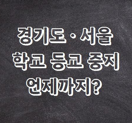 경기도·서울 학교 등교 중지 언제까지?