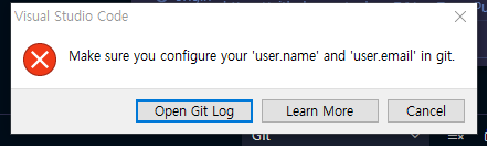 [Git 오류] Make sure you configure your 'user.name' and 'user.email' in git