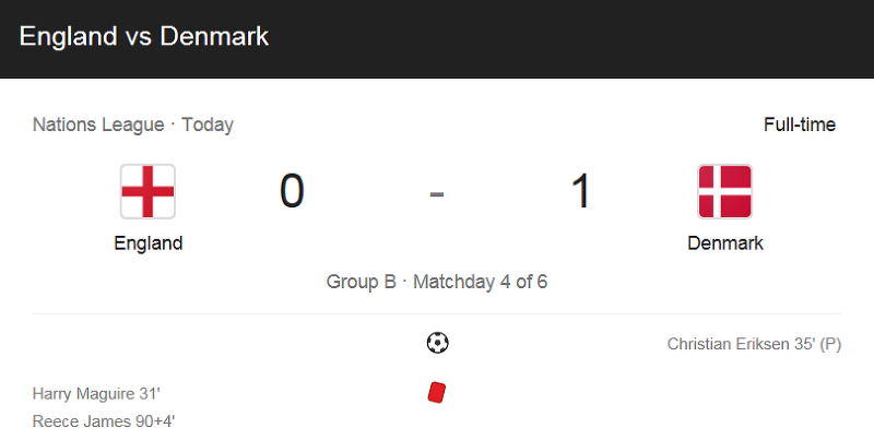 20/21 네이션스리그 - 잉글랜드 VS 덴마크 (0 : 1) 하이라이트