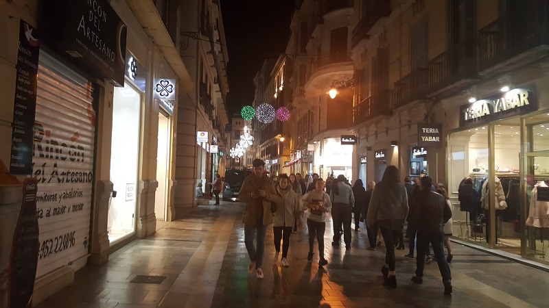 스페인 말라가(Malaga) 시내의 야경