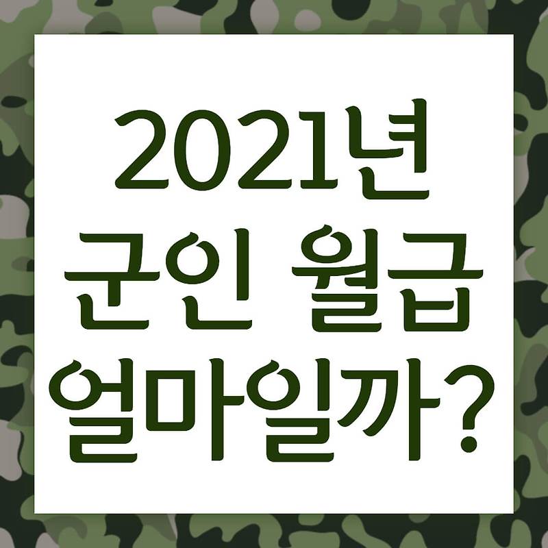 2021 군인 월급 얼마나 올랐을까?