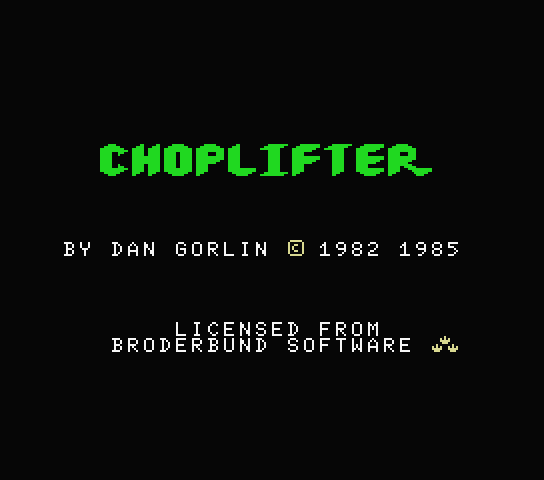 Choplifter - MSX (재믹스) 게임 롬파일 다운로드