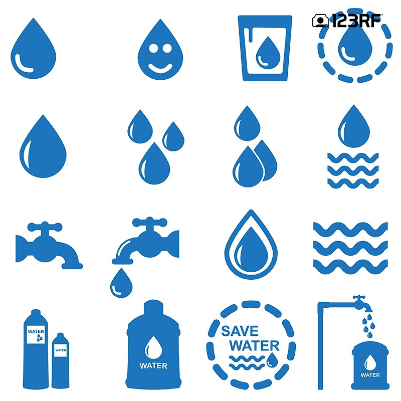 3월 22일 세계 물의 날, 물 아이콘 일러스트 모음 