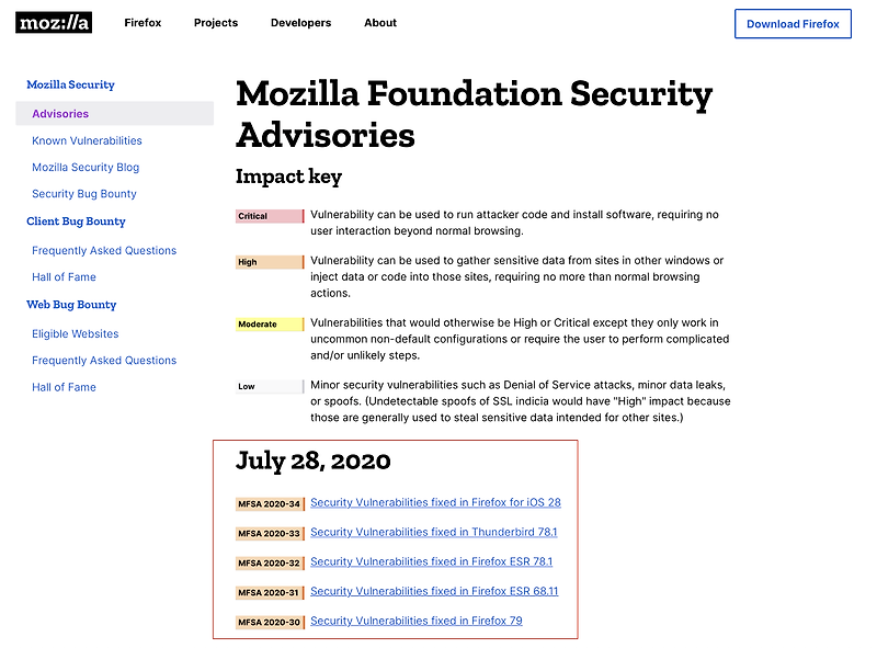 [보안공지] Mozilla 제품군 보안 업데이트 권고(KISA)