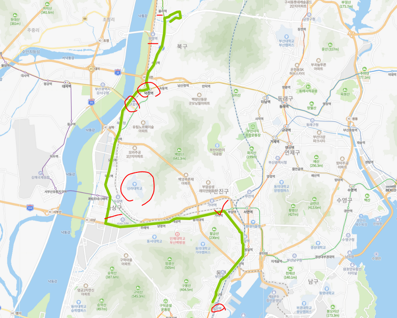 부산 59번버스 노선, 시간표 정보 :: 구포역, 서부시외버스터미널, 부산역