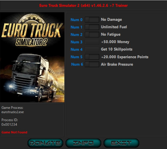 [트레이너] 한글판 유로 트럭 시뮬레이터2 V1.0 Plus 4 최신 트레이너 Euro Truck Simulator 2 v1.46.2.6 Trainer +7