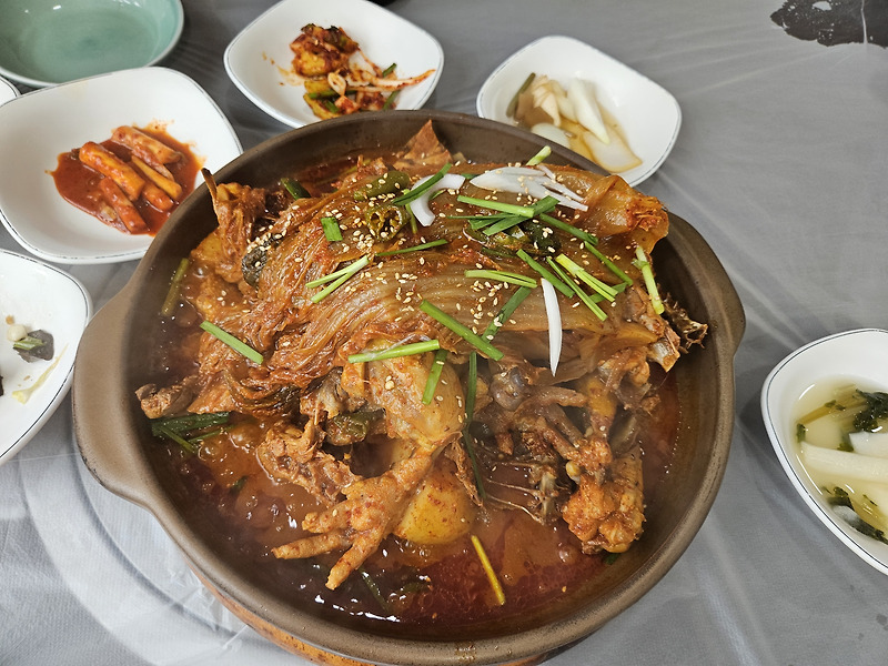 무등산 토종닭으로 만든 묵은지닭볶음탕 맛집 동산