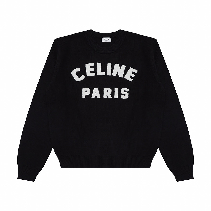 [CELINE] 셀린느 로고 자수 38NO 남성 코튼 스웨터 니트 티셔츠 2A10D816I