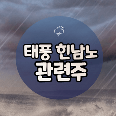 '태풍 힌남노 북상 수혜' 태풍 힌남노 관련주 Top 5