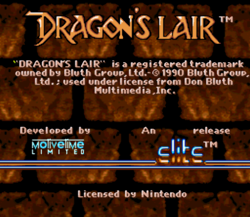 SNES ROMS - Dragon's Lair (EUROPE / 유럽판 롬파일 다운로드)