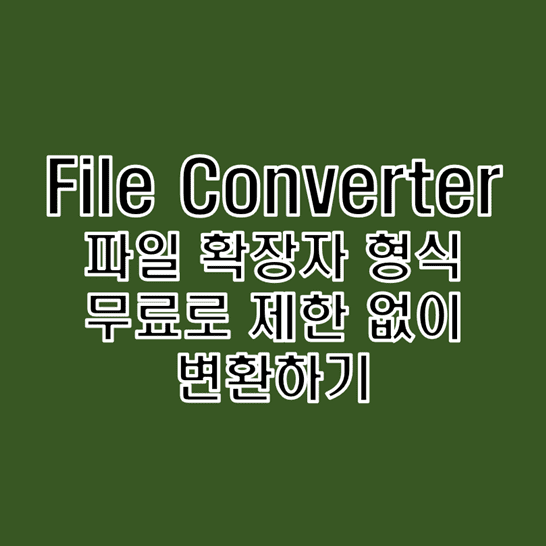 [File Converter] 거의 모든 종류의 파일 확장자 형식 변환하기
