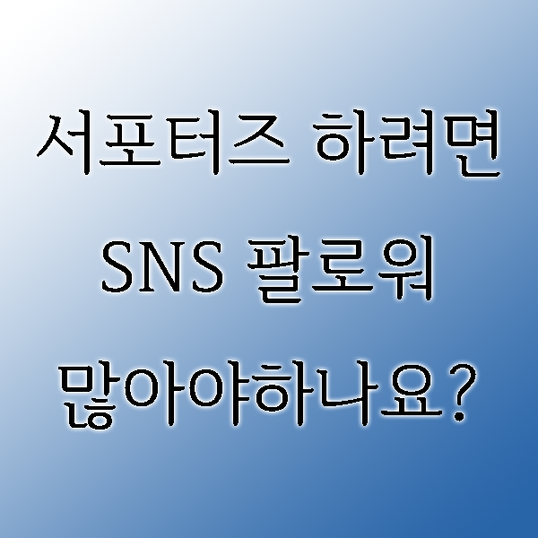 서포터즈는 SNS 팔로워 수가 높아야 하나요?