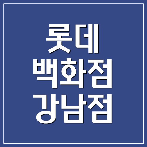롯데백화점 강남점 휴무일 영업시간 정보