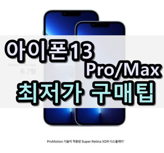 아이폰 13 프로/Max  자급제 128G 256G 512G 최저가 구매 방법