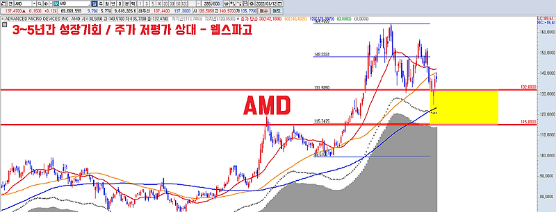 < AMD(AMD), 향후 3~5년간 성장기회 막대… 주가 저평가 상태 > - 웰스파고